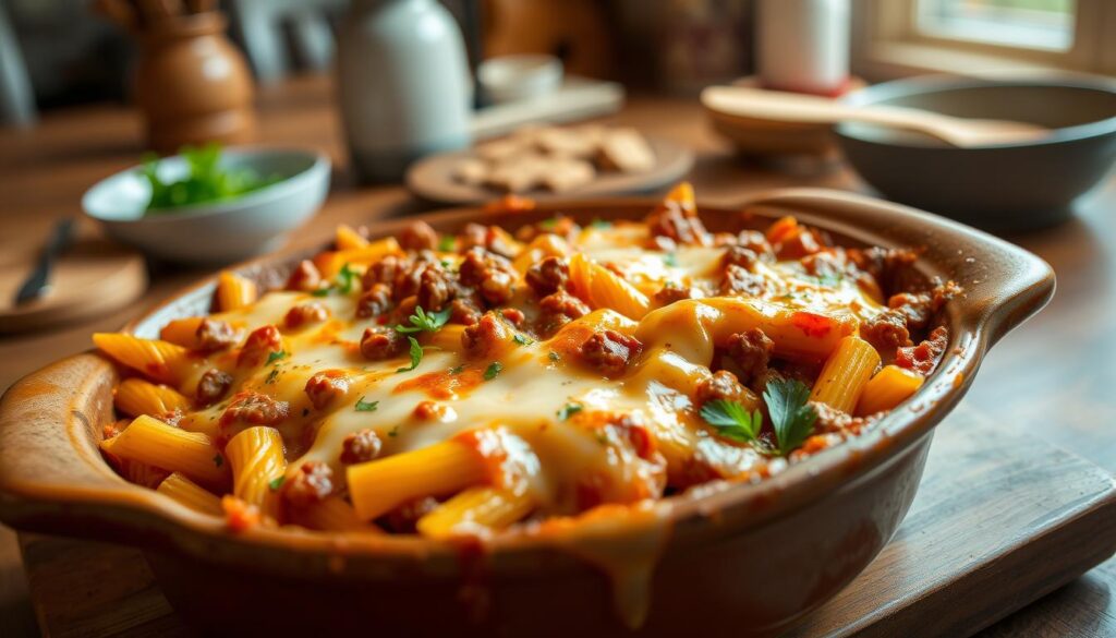 ground beef pasta bake