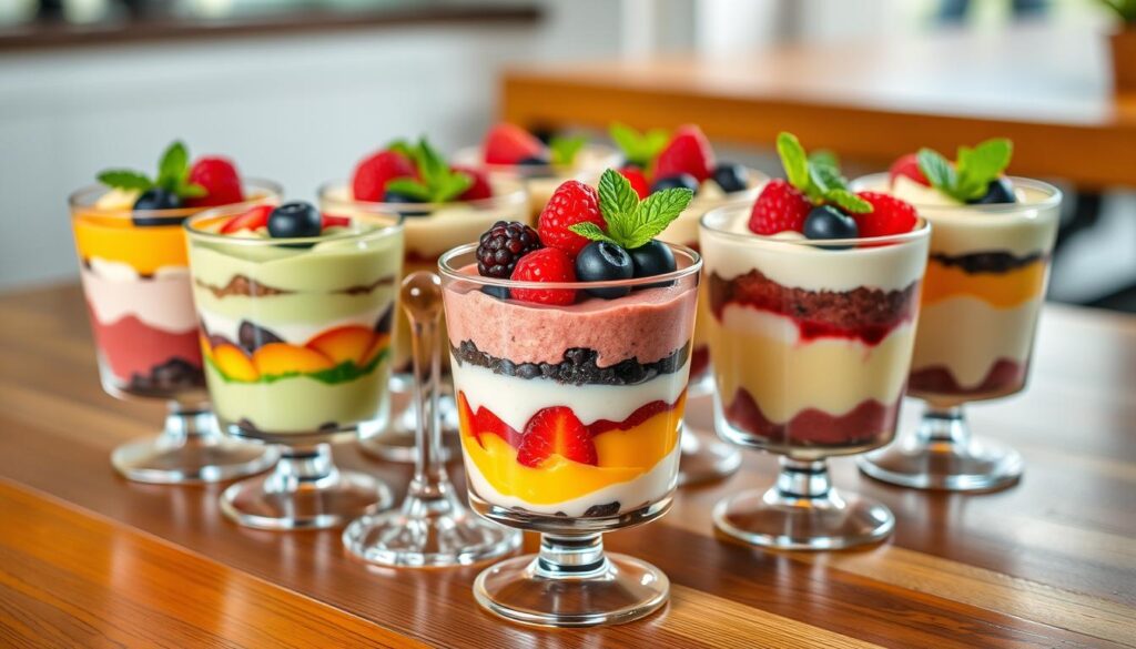 layered desserts in a cup