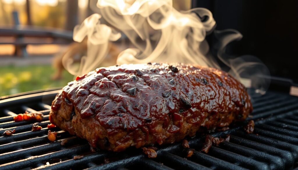 smoke meatloaf on grill