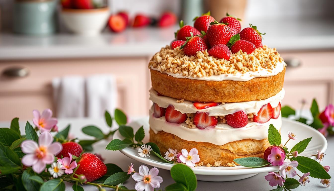 strawberry crunch cake